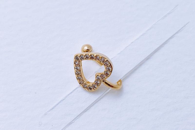 [Ozel] Shiny BRASS Cubic Zirconia Ear Cuff