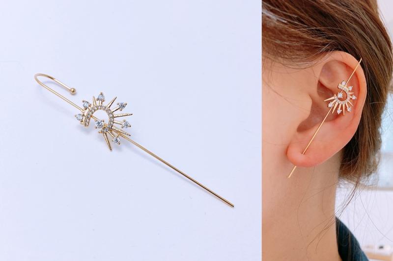 [Ozel] Shiny BRASS Cubic Zirconia Hair Accessory