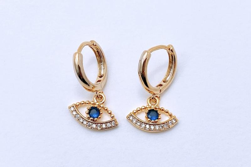 [Ozel] Shiny BRASS Cubic Zirconia Earring