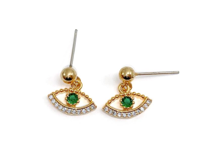 [Ozel] Shiny BRASS Cubic Zirconia Earring