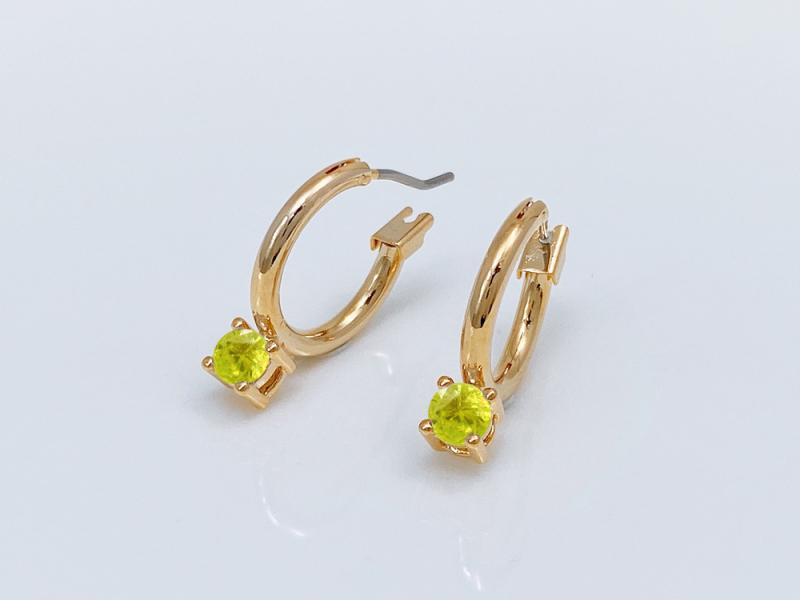 [Ozel] Shiny BRASS Cubic Zirconia Earring