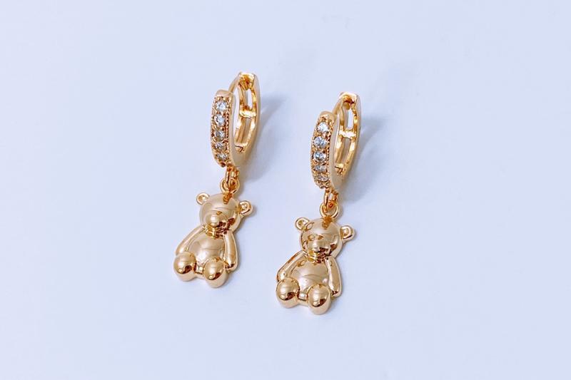 [Ozel] Shiny BRASS Cubic Zirconia Earring