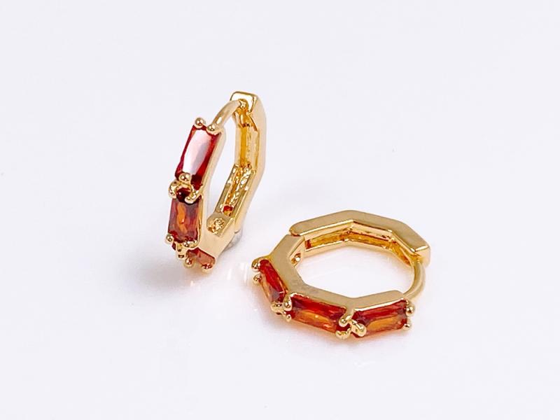 [Ozel] Shiny BRASS Cubic Zirconia Earring