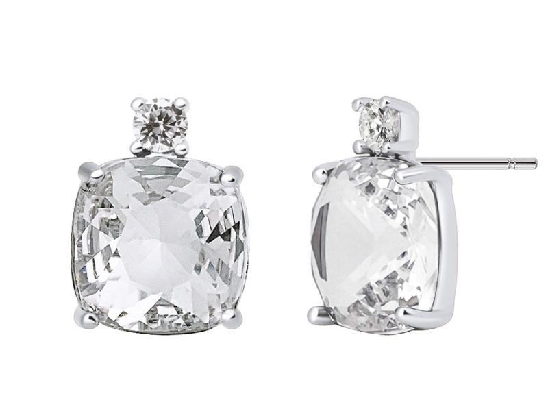 [Ozel] Shiny BRASS Cubic Zirconia/Glass Earring