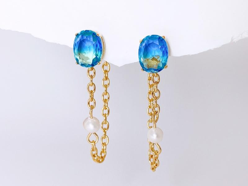 [Ozel] BRASS Pearl/Cubic Zirconia Earring