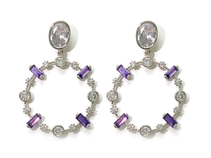 [Ozel] Shiny BRASS Cubic Zirconia Earring