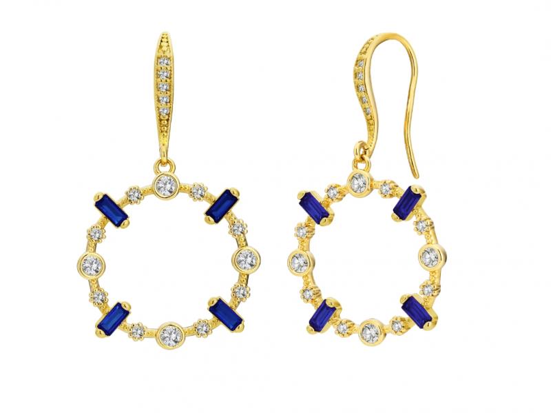 [Ozel] Shiny BRASS Cubic Zirconia Earring