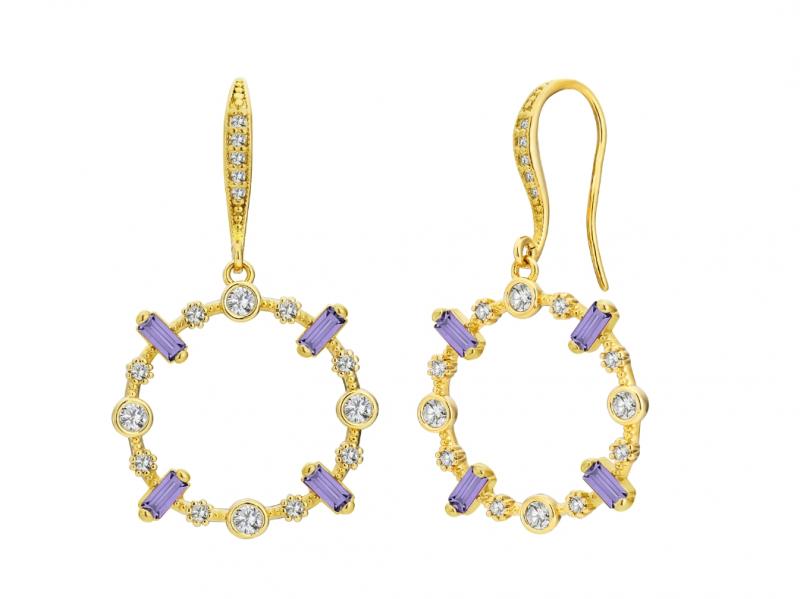 [Ozel] Shiny BRASS Cubic Zirconia Earring