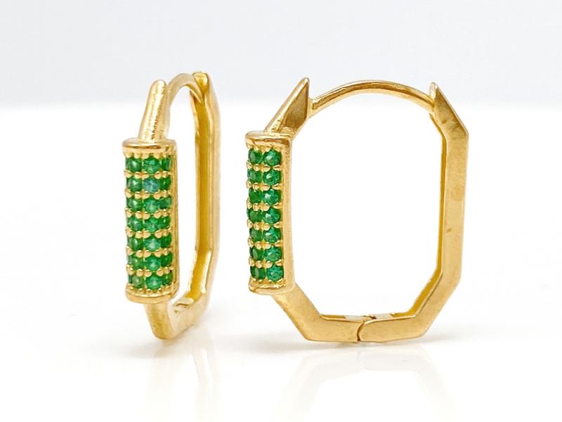 [Ozel] Shiny BRASS Cubic Zirconia Earring