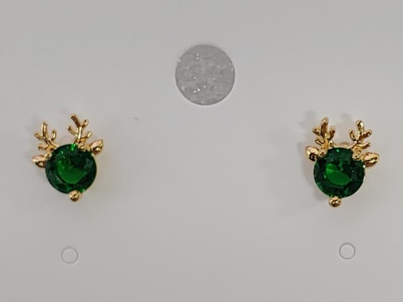 [Ozel] Shiny BRASS Cubic Zirconia Earring
