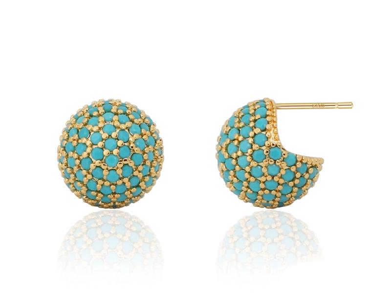 [Ozel] Shiny BRASS Cubic Zirconia Earring