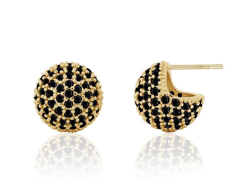 [Ozel] Shiny BRASS Cubic Zirconia Earring