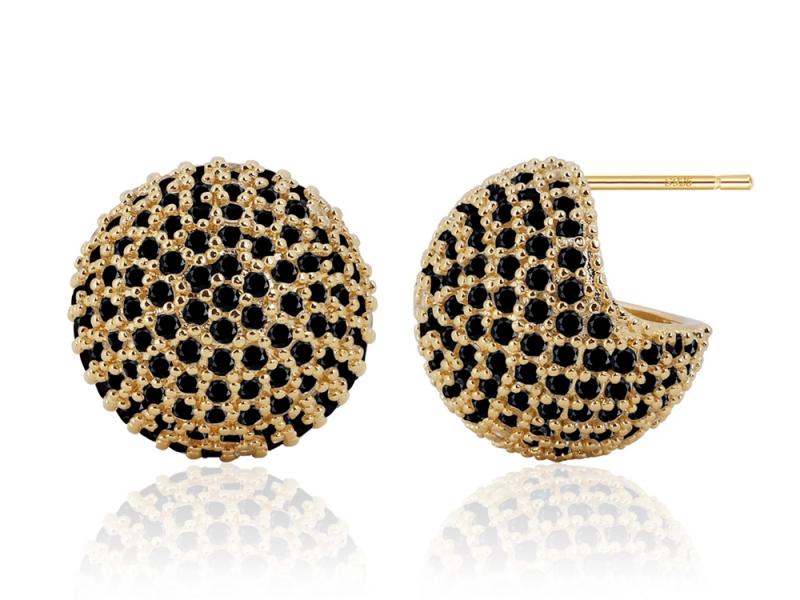 [Ozel] Shiny BRASS Cubic Zirconia Earring