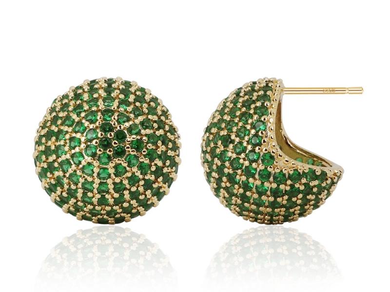 [Ozel] Shiny BRASS Cubic Zirconia Earring