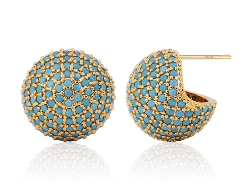 [Ozel] Shiny BRASS Cubic Zirconia Earring