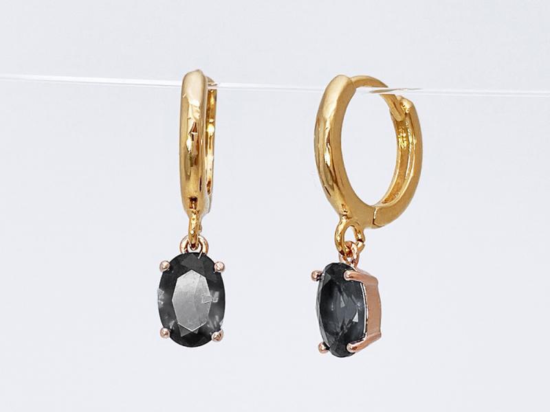 [Ozel] Shiny BRASS Glass Earring