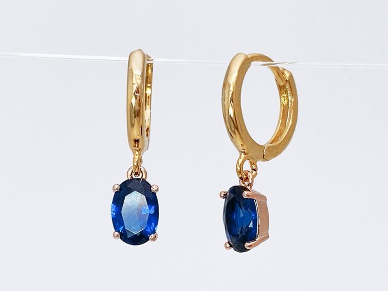 [Ozel] Shiny BRASS Glass Earring