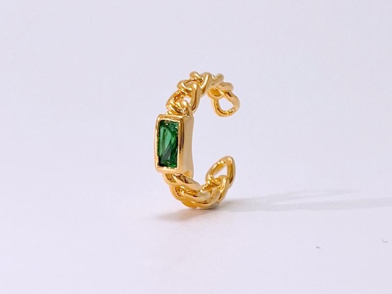 [Ozel] Shiny BRASS Cubic Zirconia Ear Cuff