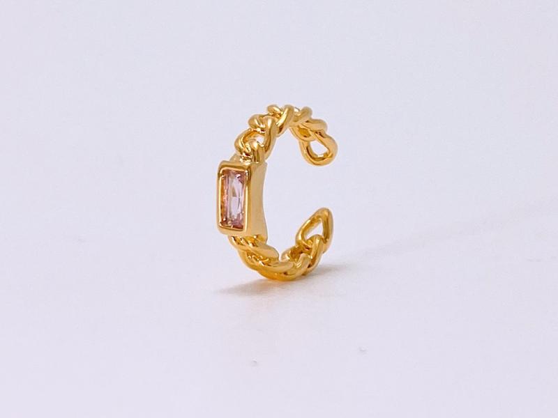 [Ozel] Shiny BRASS Cubic Zirconia Ear Cuff