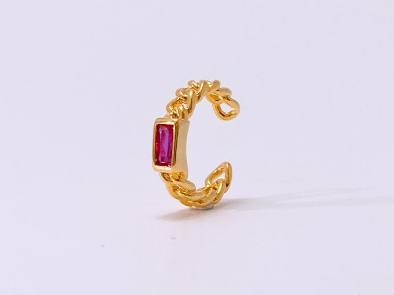 [Ozel] Shiny BRASS Cubic Zirconia Ear Cuff