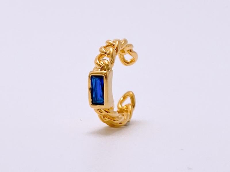 [Ozel] Shiny BRASS Cubic Zirconia Ear Cuff