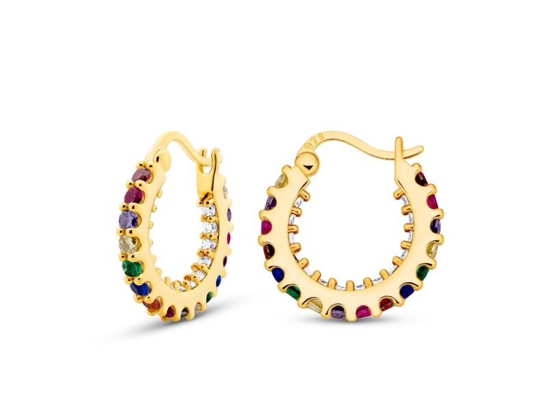 [Ozel] Shiny BRASS Cubic Zirconia Earring