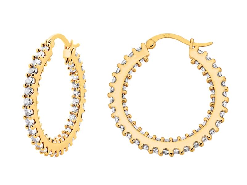 [Ozel] Shiny BRASS Cubic Zirconia Earring