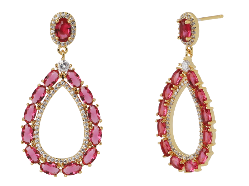 [Ozel] Shiny BRASS Cubic Zirconia Earring