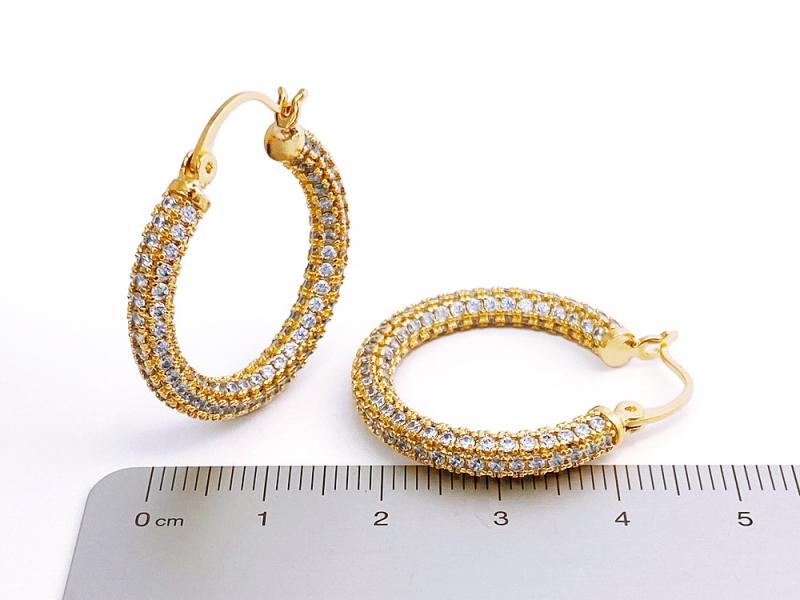 [Ozel] Shiny BRASS Cubic Zirconia Earring