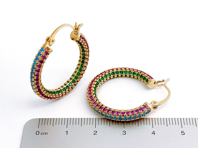 [Ozel] Shiny BRASS Cubic Zirconia Earring