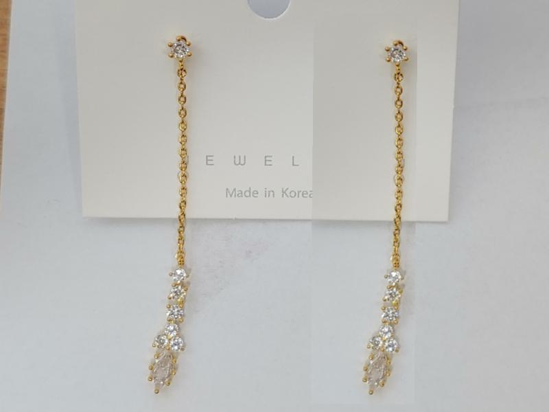 [Ozel] BRASS Cubic Zirconia Earring