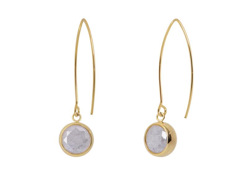 [Ozel] Shiny BRASS Cubic Zirconia Earring