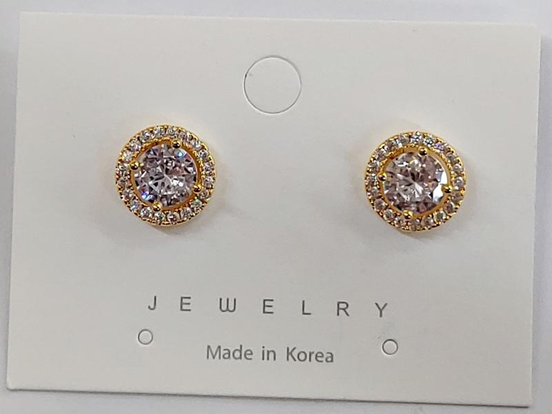 [오젤] 은은한 매력의 신주 큐빅 귀걸이