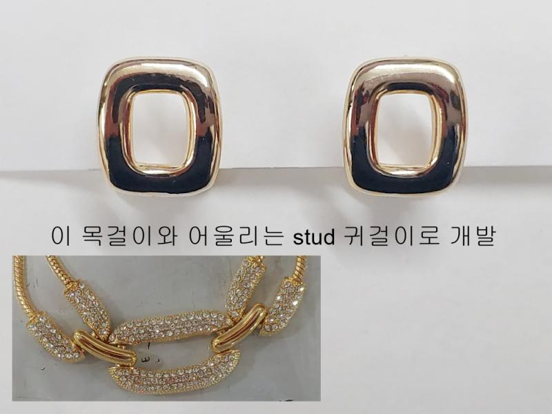 [오젤] 여리여리핏 신주 큐빅 귀걸이