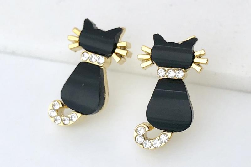 Pearl Earrings [Ozel] Casual Mood Onyx Gemstone Earrings