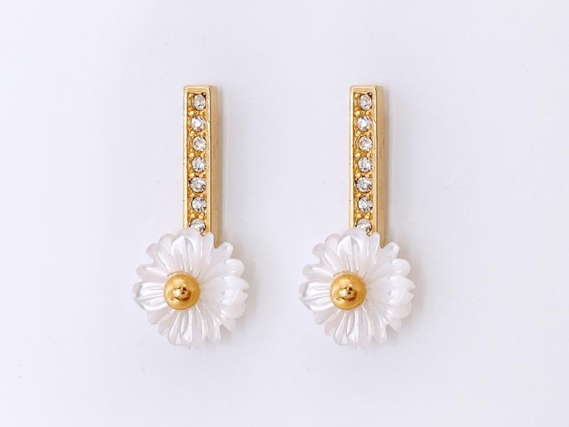 [Ozel] Subtle Charm Glossy Zinc Alloy Earrings