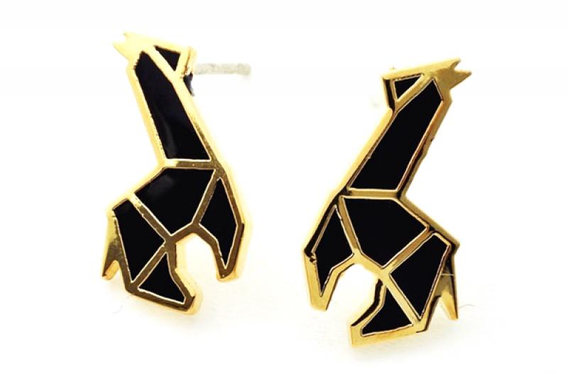 ] Sensational Glossy Brass Epoxy Earrings