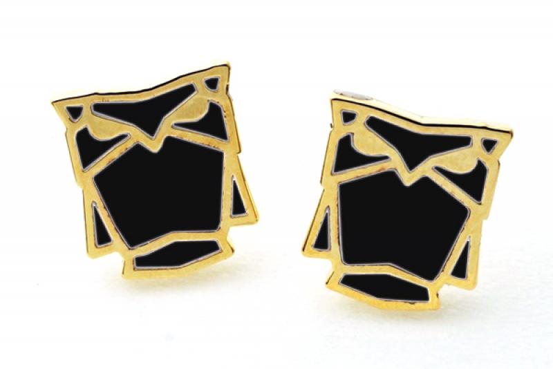 [Ozel] Wedding Guest Look Glossy Brass Epoxy Earrings