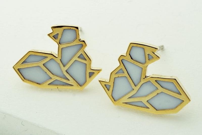 [Ozel] Vintage Vibe Glossy Brass Epoxy Earrings