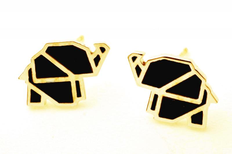 [Ozel] Feminine Glossy Brass Epoxy Earrings