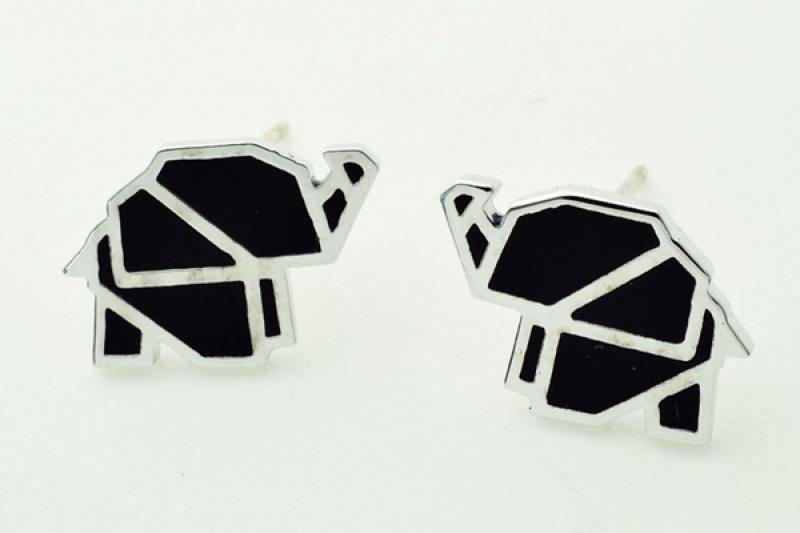 [Ozel] Stylish Glossy Brass Epoxy Earrings