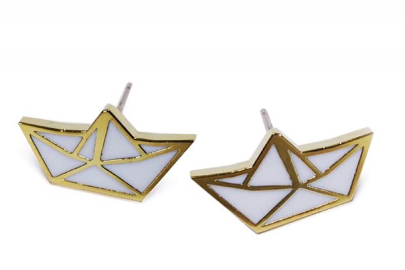 [Ozel] Daily Point Glossy Brass Epoxy Earrings