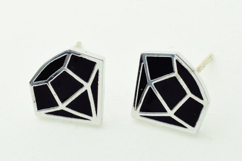 [Ozel] Delicate Fit Glossy Brass Epoxy Earrings