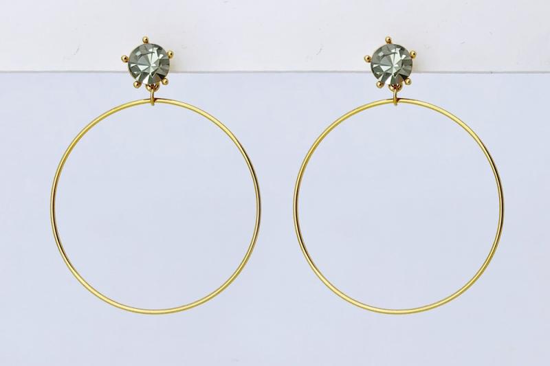 [Ozel] Daily Point Crystal Earrings