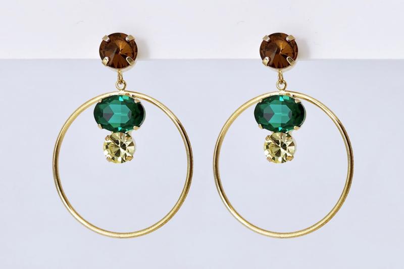 [Ozel] Luxurious glass earrings
