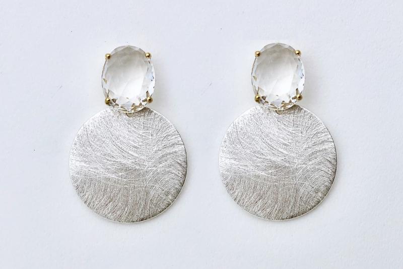 [Ozel] Chic statement asymmetrical curve glass earrings