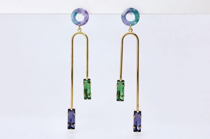[Ozel] Casual mood glass earrings