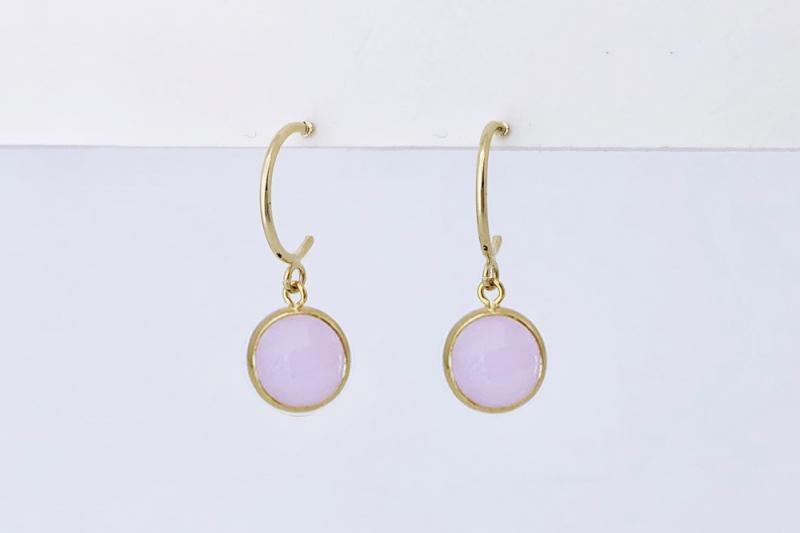 Ozel] Trendy Glossy Brass Glass Hairpin