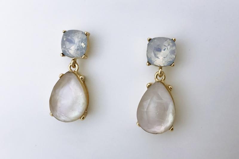 [Ozel] Wedding Guest Look Glossy Zinc Alloy Earrings