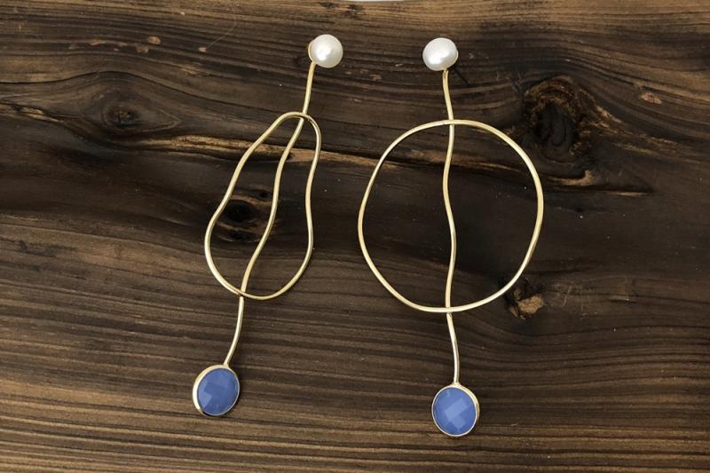 [Ozel] Modern Classic Pearl Glass Earrings
